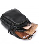 Фотография Компактная кожаная мужская сумка через плечо - черный слинг Vintage 20684