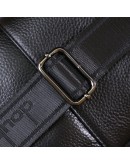 Фотография Компактная кожаная мужская сумка через плечо - черный слинг Vintage 20684