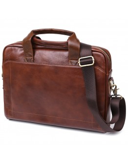 Кожаная мужская сумка для ноутбука коричневая Vintage 20470