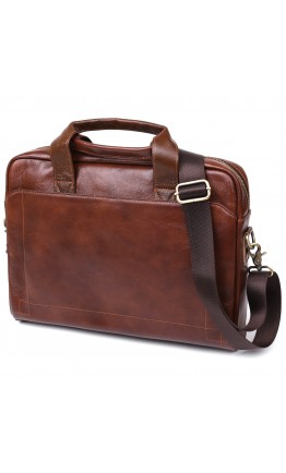 Кожаная мужская сумка для ноутбука коричневая Vintage 20470