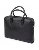 Фотография Кожаная мужская сумка для ноутбука черная Vintage 20375