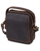 Фотография Кожаная мужская коричневая небольшая винтажная сумка Vintage 20372