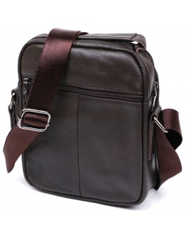 Кожаная коричневая мужская сумка через плечо Vintage 20458