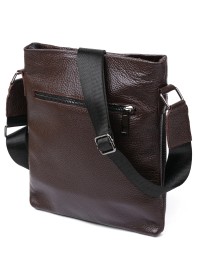 Кожаная мужская сумка через плечо коричневая SHVIGEL 11601
