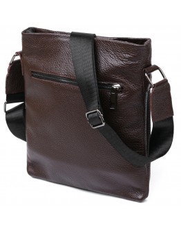 Кожаная мужская сумка через плечо коричневая SHVIGEL 11601