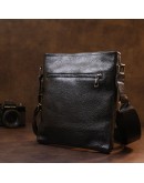Фотография Кожаная черная мужская сумка через плечо SHVIGEL 11604