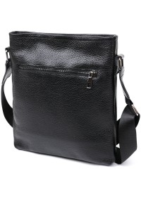 Кожаная черная мужская сумка через плечо SHVIGEL 11604