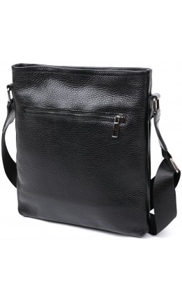 Кожаная черная мужская сумка через плечо SHVIGEL 11604