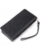 Фотография Черный фирменный кошелек-клатч из натуральной кожи KARYA 21136