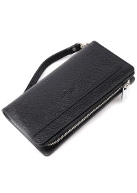 Черный фирменный кошелек-клатч из натуральной кожи KARYA 21136