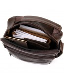 Фотография Мужская коричневая сумка на плечо с ручкой Vintage 20456
