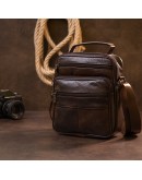 Фотография Мужская коричневая сумка на плечо с ручкой Vintage 20456
