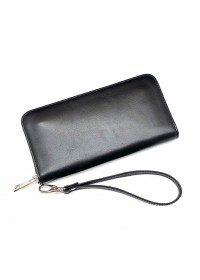 Чёрный мужской кошелёк - клатч на молнии Newery N10003GA
