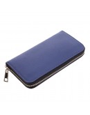 Фотография Синий кошелёк на молнии из сафьяновой кожи унисекс Newery N10003SB