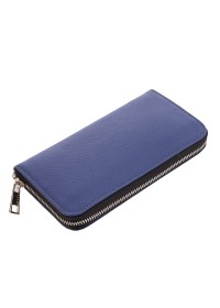 Синий кошелёк на молнии из сафьяновой кожи унисекс Newery N10003SB
