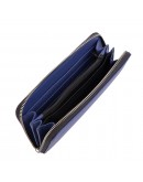 Фотография Синий кошелёк на молнии из сафьяновой кожи унисекс Newery N10003SB