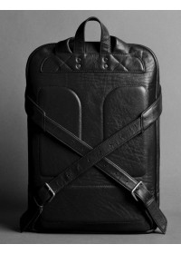 Чёрный кожаный большой рюкзак на 17 дюймов Newery N1023GA