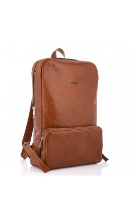Кожаный вместительный рюкзак светло-коричневого цвета Newery N1023GCR