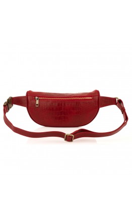 Красная кожаная сумка на пояс с тиснением Newery N40298CRR