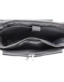 Фотография Кожаная вместительная черная сумка через плечо Newery N8128GA-1