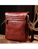 Фотография Кожаная коричневая мужская фирменная сумка на плечо KARYA 20903