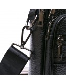 Фотография Практичная черная кожаная мужская сумка - барсетка Vintage 20669