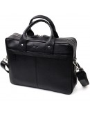 Фотография Кожаная черная мужская сумка - портфель KARYA 20872