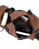 Фотография Тканевая коричневая сумка спортивная Vintage 20643
