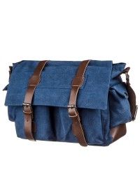 Синяя вместительная текстильная сумка на плече Vintage 20148