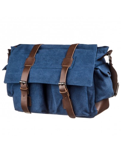 Фотография Синяя вместительная текстильная сумка на плече Vintage 20148