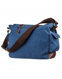 Синяя вместительная текстильная сумка на плече Vintage 20148