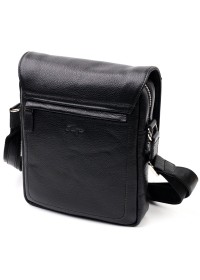 Черная кожаная мужская сумка на плечо фирменная KARYA 20904