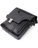 Фотография Черная кожаная мужская сумка на плечо фирменная KARYA 20904