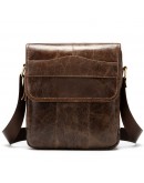 Фотография Мужская кожаная коричневая сумка на плечо Vintage 14945