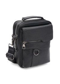 Черная кожаная мужская сумка - барсетка Ricco Grande T1DLUX-black