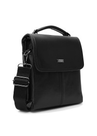 Мужская кожаная черная сумка - барсетка черная Ricco Grande T1tr0029bl-black