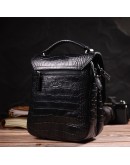 Фотография Вертикальная небольшая кожаная черная сумка - барсетка KARYA 21945