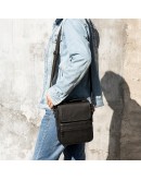 Фотография Вертикальная мужская сумка в мягкой коже Vintage 20367 Черная