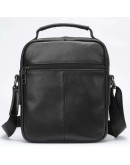 Фотография Вертикальная мужская черная сумка - барсетка в плотной коже Vintage 20366