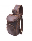 Фотография Винтажная коричневая кожаная мужская сумка через плечо - слинг Vintage 21303