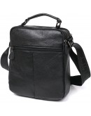 Фотография Мужская черная сумка из натуральной зернистой кожи Vintage 20683