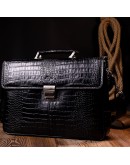 Фотография Вместительный мужской черный кожаный портфель KARYA 20939