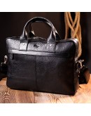 Фотография Черная кожаная фирменная сумка-портфель на плечо KARYA 20871