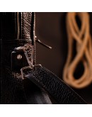 Фотография Черная кожаная фирменная сумка-портфель на плечо KARYA 20871
