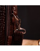 Фотография Коричневый мужской кожаный мессенджер - барсетка из фактурной кожи KARYA 20898