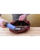 Мужская кожаная бордовая сумка-портфель Vintage 14776