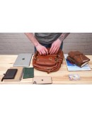 Кожаный рюкзак - сумка коричневая Vintage 14561