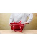 Красная женская сумка-шоппер из натуральной кожи Shvigel 16366