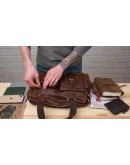 Коричневая мужская вместительная сумка Vintage 14676