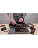 Кожаная деловая мужская коричневая сумка Vintage 14751